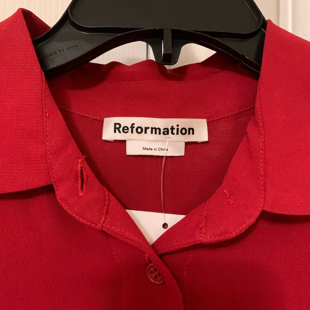 Reformation Lady Ruffle Hem Long Sleeve Minidress - Picture 7 of 9